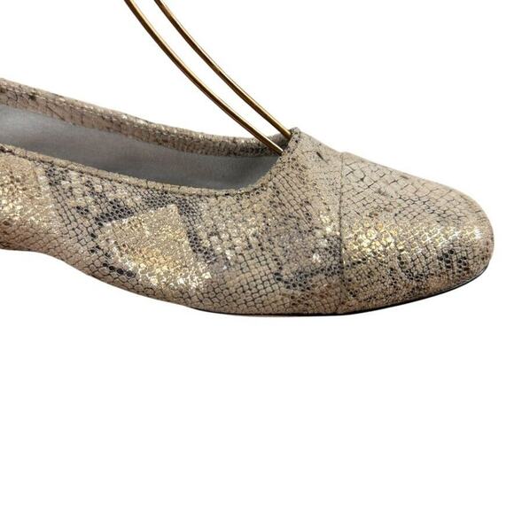 Vaneli Van Eli Nappa Metallic Leather Snake Print Slip On Loafers Shoes sz 10 W - Picture 2 of 16